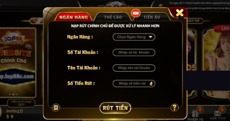 Hướng Dẫn Rút Tiền Tại Top88 Nhanh Chóng, An Toàn Và Hiệu Quả
